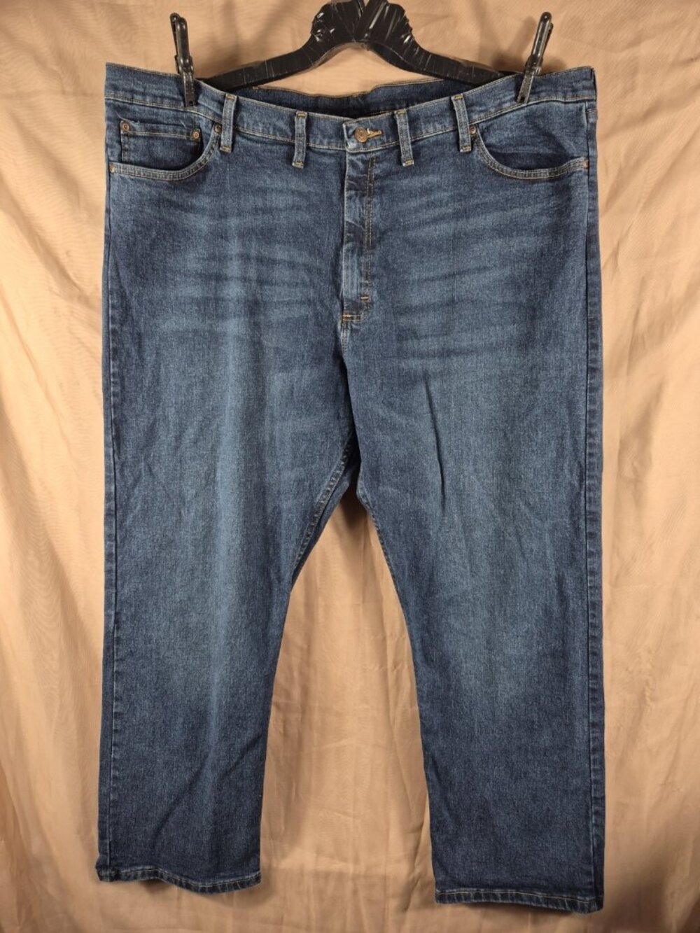 WRANGLER PREMIUM QUALITY men's blue straight western grunge Jeans size 46/30